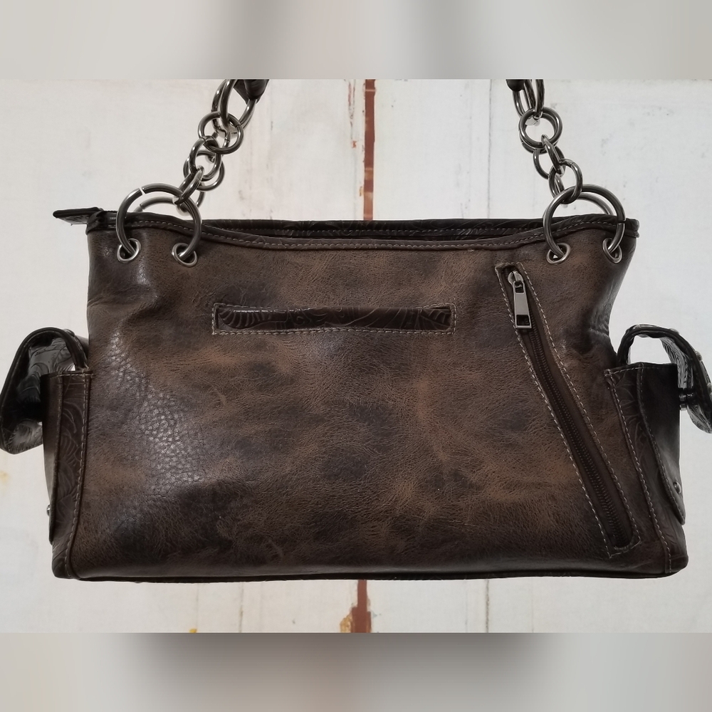 Concealed Carry Fleur De Lis Embellished Handbag - Picture 5 of 12